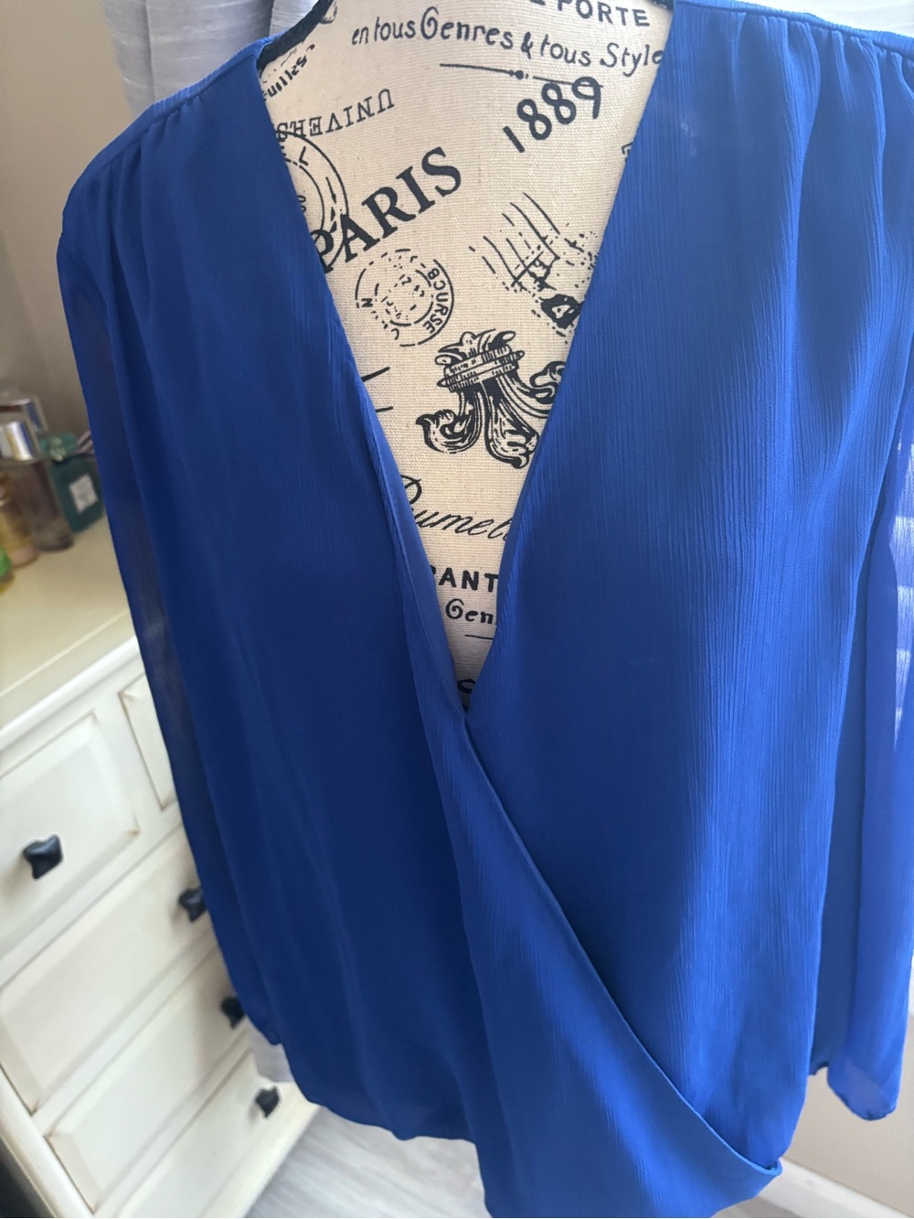 Banana Republic Cobalt Blue V-Neck Wrap Blouse NWT